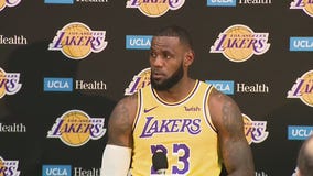 LeBron James answers questions at Lakers Media Day