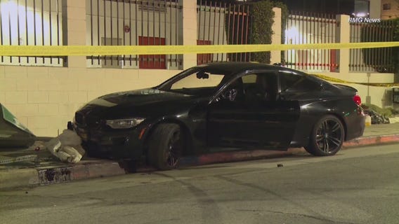 Homeless man struck by, trapped under BMW, hospitalized in critical condition