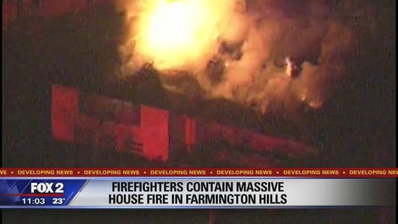 Massive house fire in Farmington Hills contained