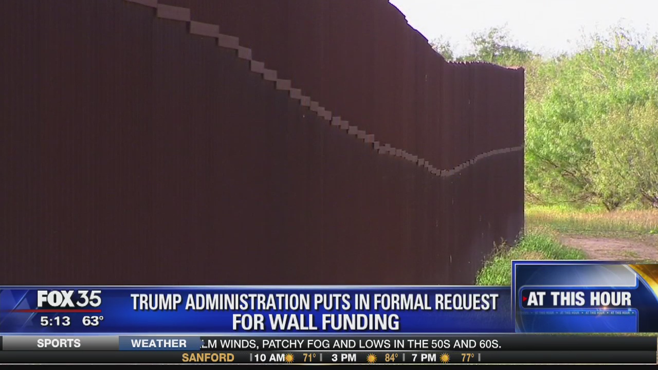 Trump's administration puts in formal request for wall funding
