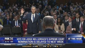 Vote for Judge Neil Gorsuch's Supreme Court nomination is delayed to next week