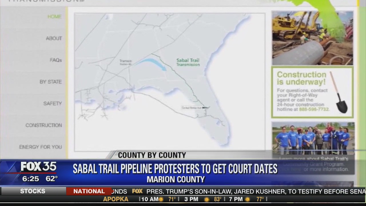 Sabal Trail pipeline protesters to get court dates
