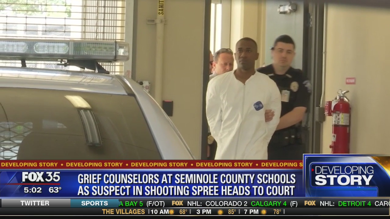 Grief counselors at Seminole County schools as suspect in shooting spree heads to court