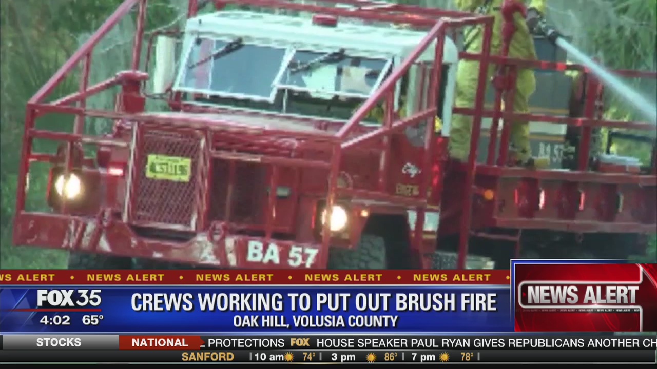 Crews working to put out brush fire