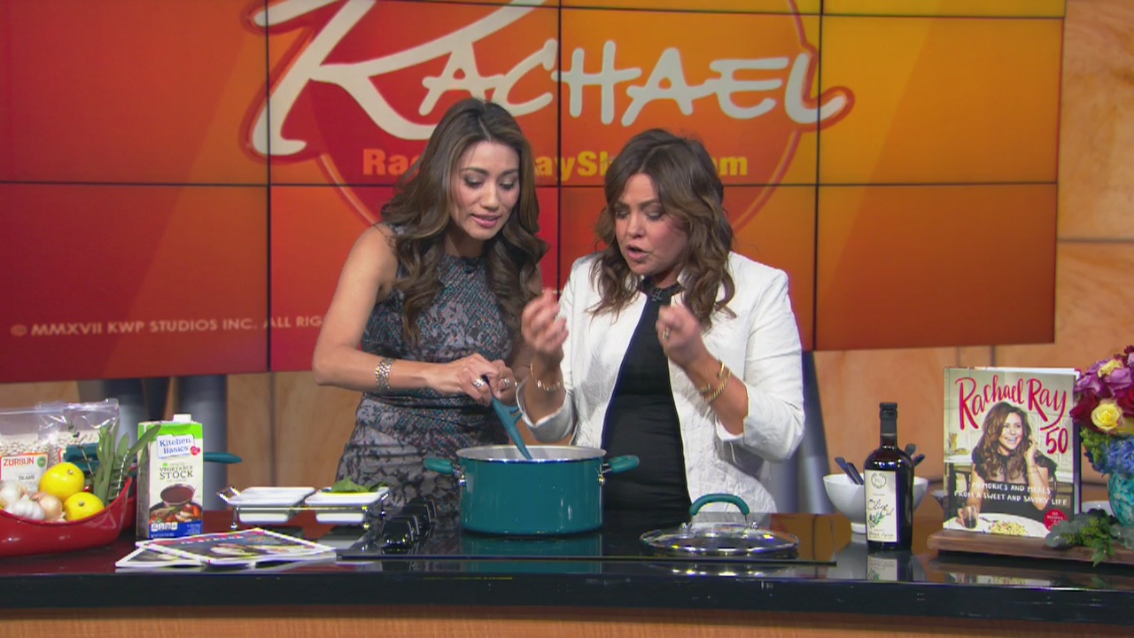 Rita Garcia helps Rachael Ray cook up some favorites from her new cookbook
