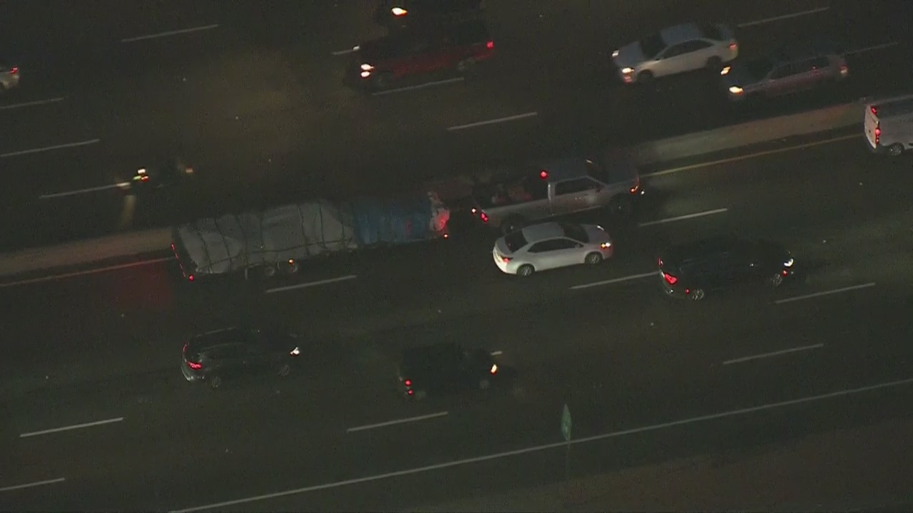 The NTSB transporting the helicopter wreckage from Calabasas to secure location for further investigation