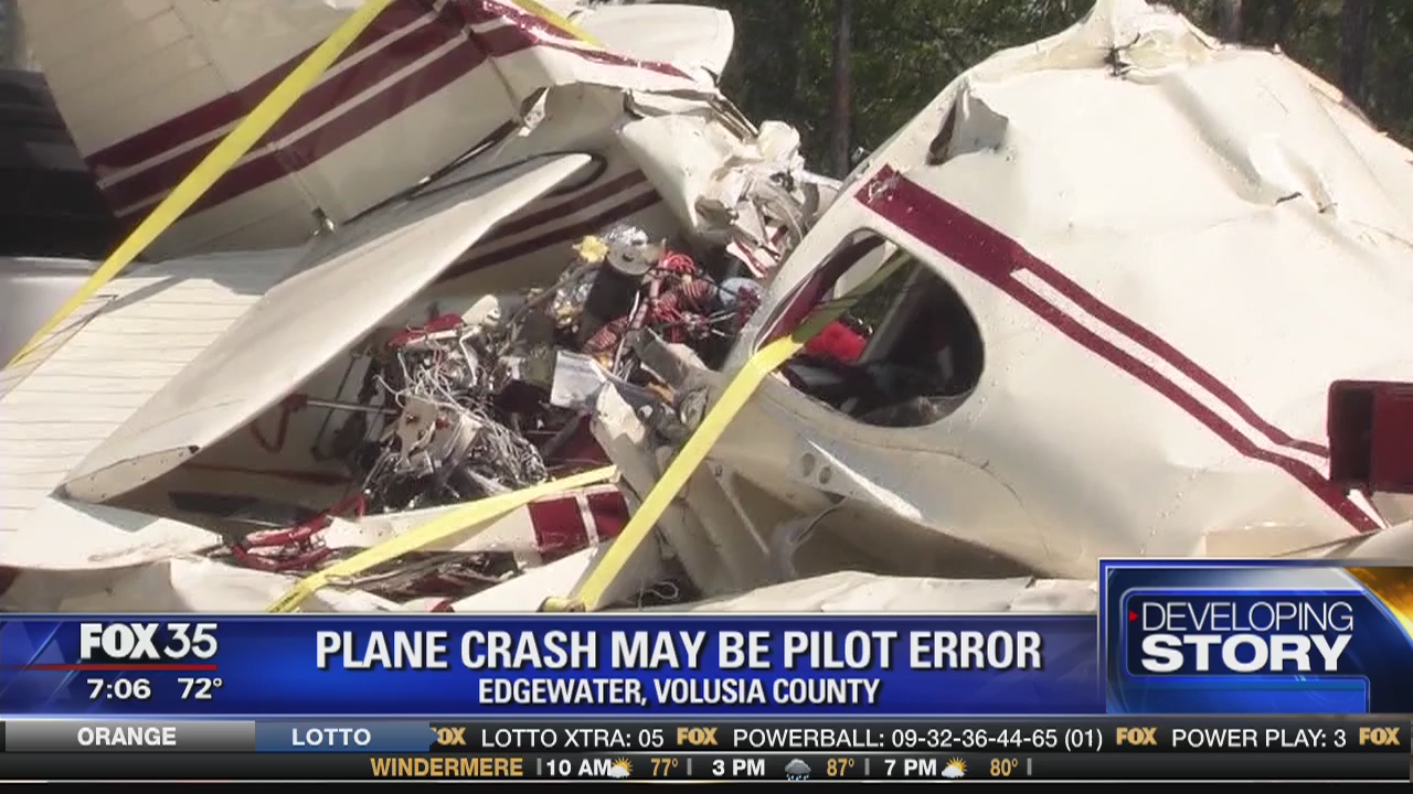 Edgewater plane crash may be pilot error