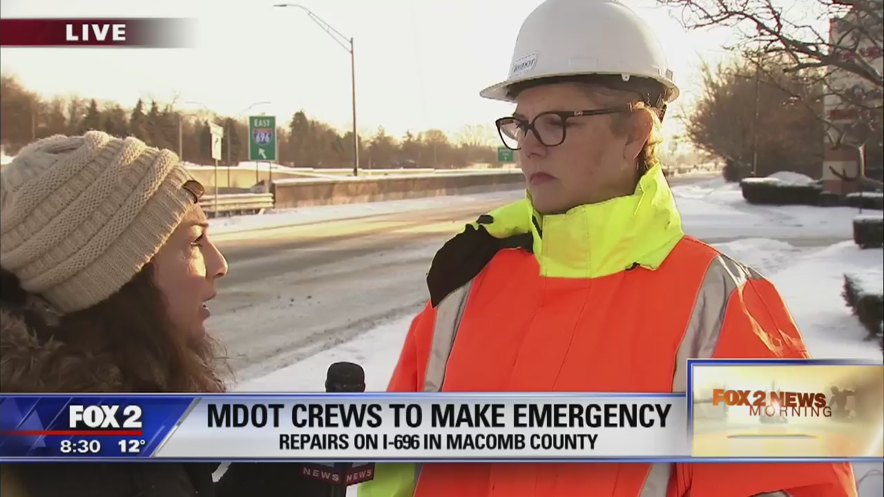 Loose concrete prompts emergency work on I-696