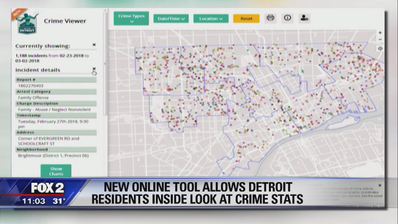 New Detroit crime map shows when and where crimes were committed