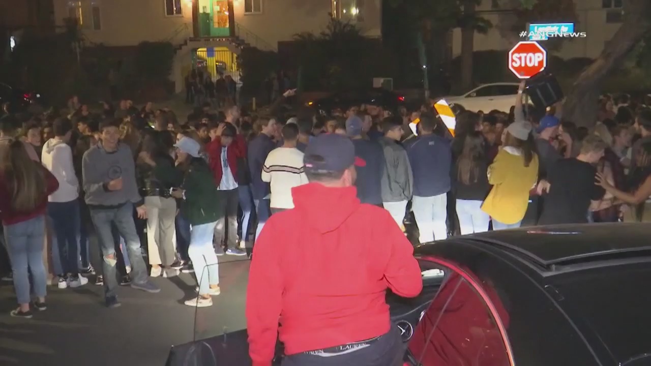 LAPD breaks up massive street party in Westwood