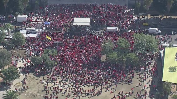 Teachers rally in downtown LA as tentative contract agreement reached