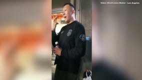 Man in LAPD shirt caught on video yelling 'White power' at protesters