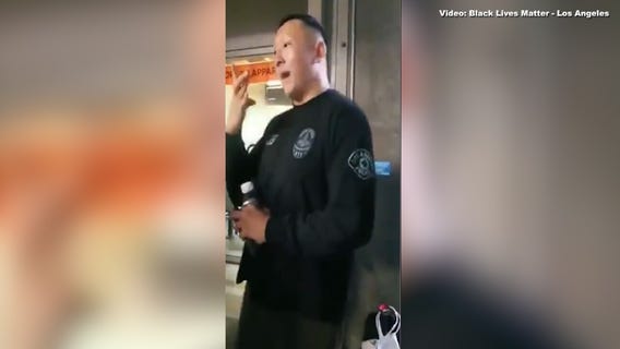 Man in LAPD shirt caught on video yelling 'White power' at protesters