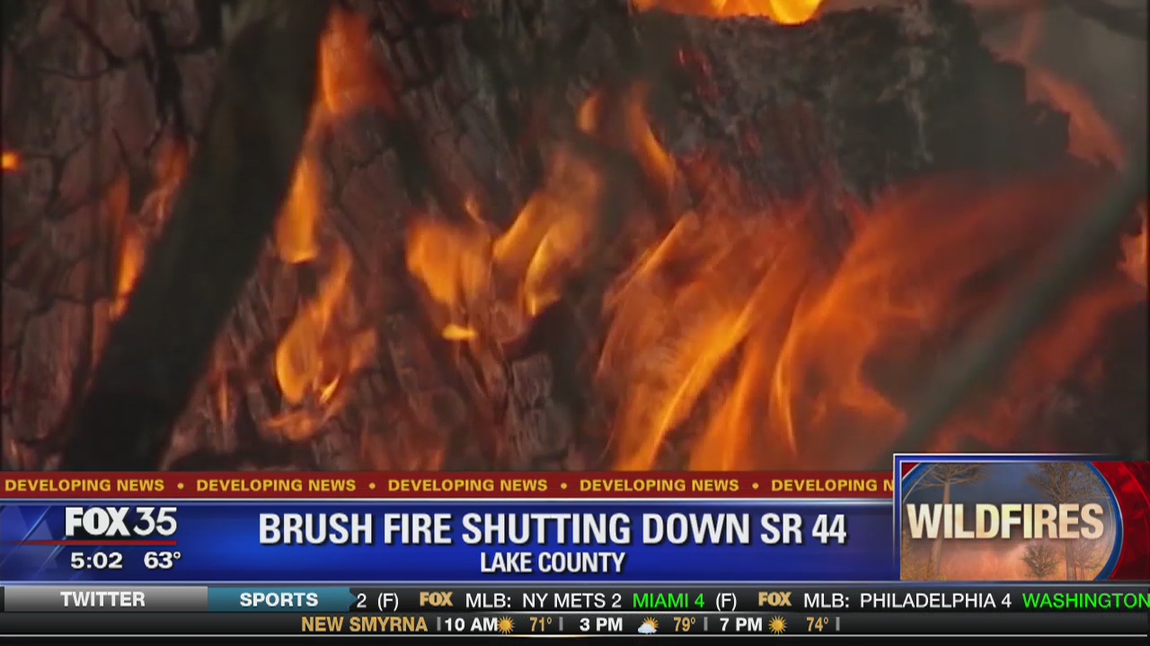 Brush fire shutting down SR-44 in Lake County | FOX 35 Orlando