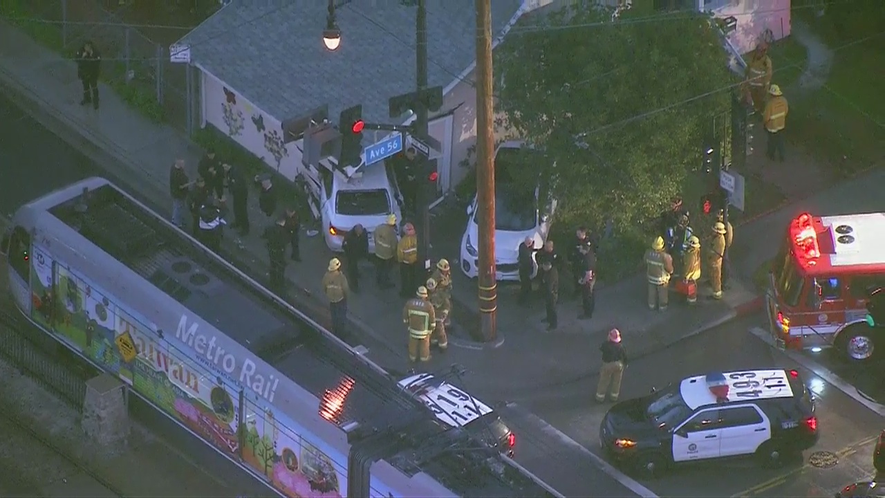 Car collides with Metro Gold Line train near Highland Park station