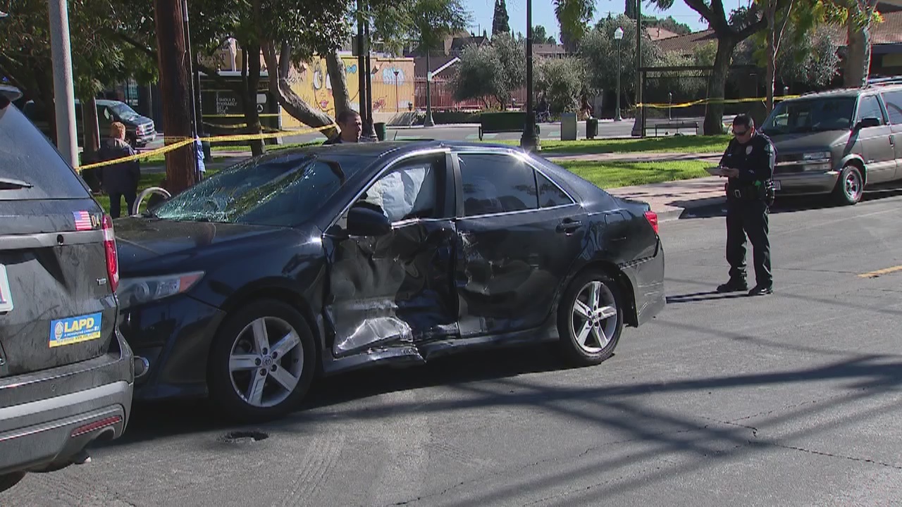 5 pedestrians struck by vehicle at bus stop