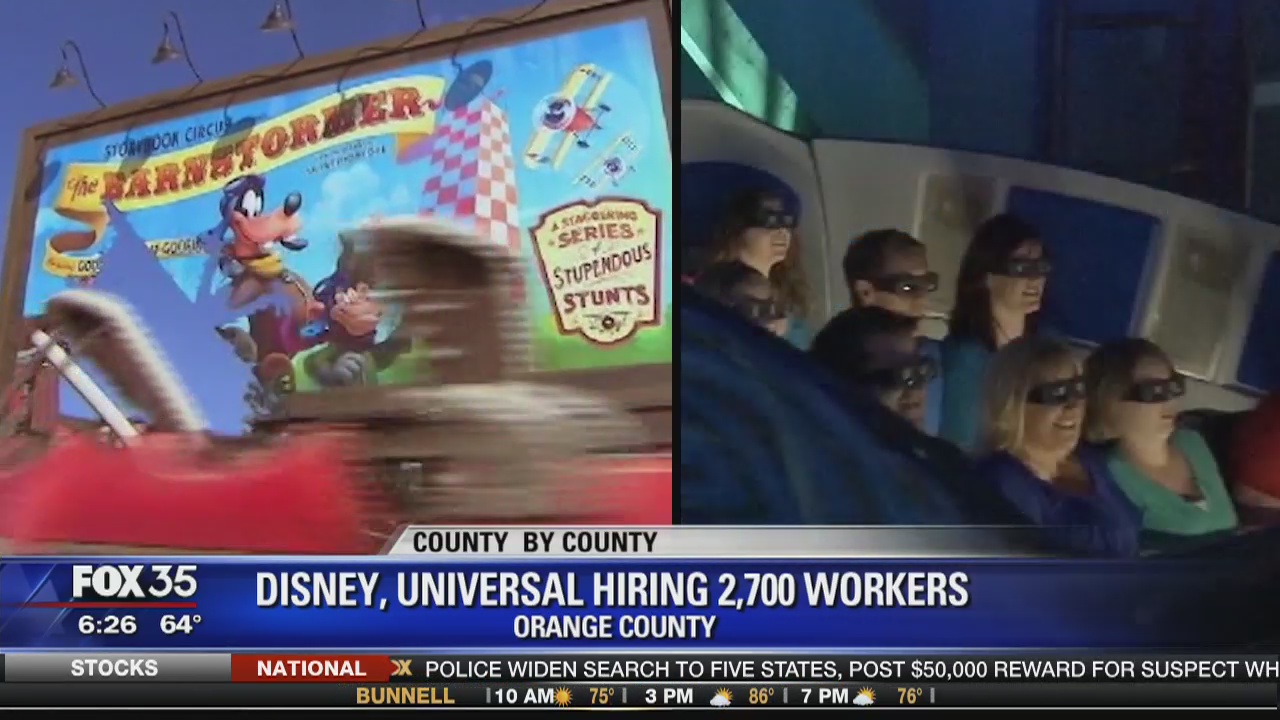 Disney, Universal hiring 2,700 workers