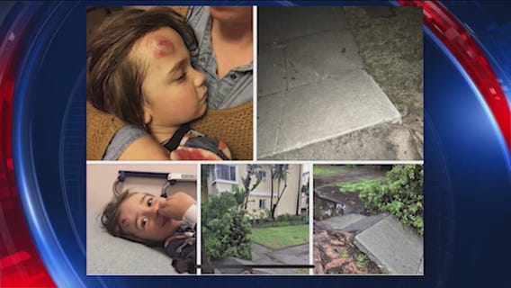Broken LA sidewalk leads to child getting hurt