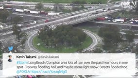 Major flooding impacts roadways in Compton