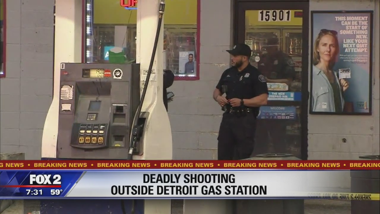 2 people shot, killed outside Detroit gas station