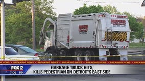 Person hit, killed by garbage truck on Detroit's east side