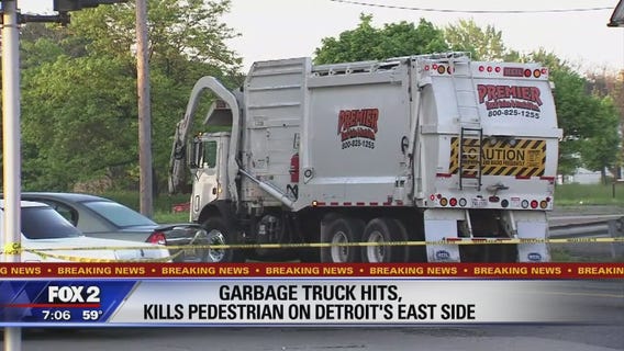 Person hit, killed by garbage truck on Detroit's east side