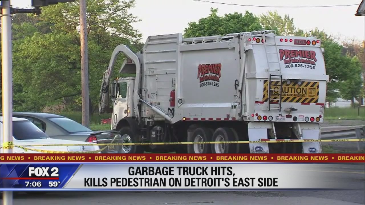 Person hit, killed by garbage truck on Detroit's east side
