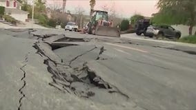 Water main break buckles roads in Chino Hills