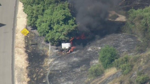Crews battling brush fire in Santa Clarita