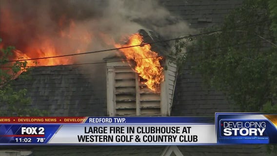 Large fire in clubhouse at Redford Twp country club