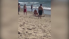 Getting caught in a rip current