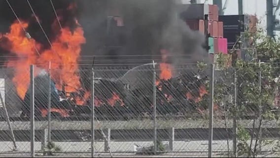 Big rig explodes at Port of Los Angeles in San Pedro