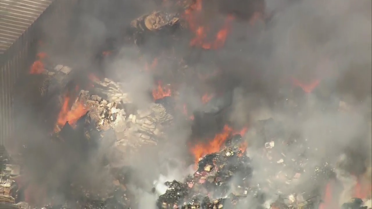 Pomona recycling facility fire