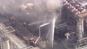 Crews battling refinery fire in Carson area
