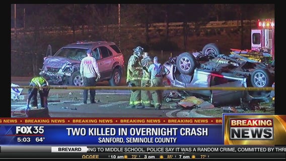 Two killed in overnight crash