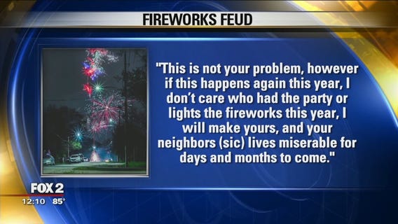 Man says entire subdivision threatened by neighbor angry about fireworks