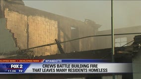 Many homeless after building fire in Wyandotte