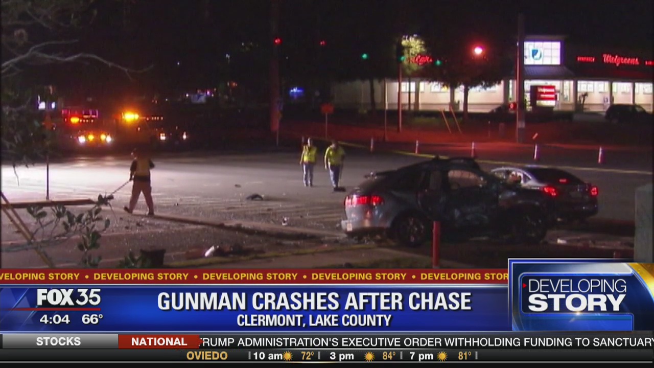 Gunman crashes after chase