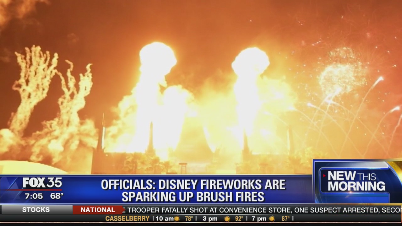 Disney fireworks are sparking up brush fires