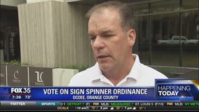 Vote on sign spinner ordinance