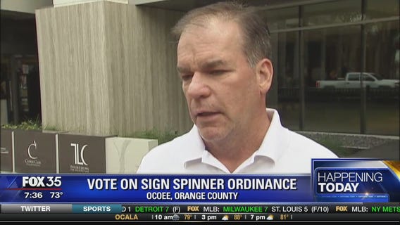 Vote on sign spinner ordinance