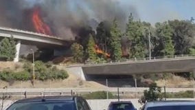 Brush fire shuts down two freeways in the Glendale and Eagle Rock area