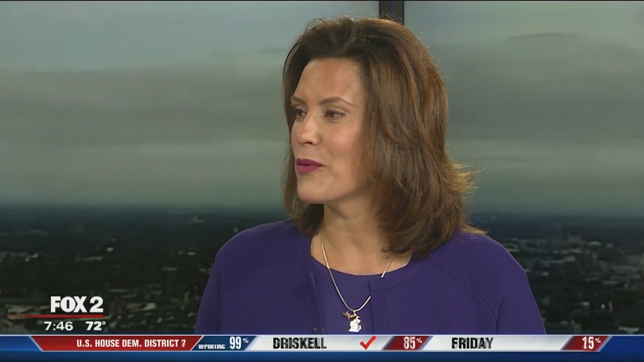 Democratic gubernatorial candidate Gretchen Whitmer in studio