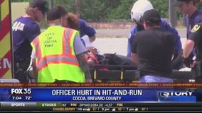 Officer hurt in hit-and-run