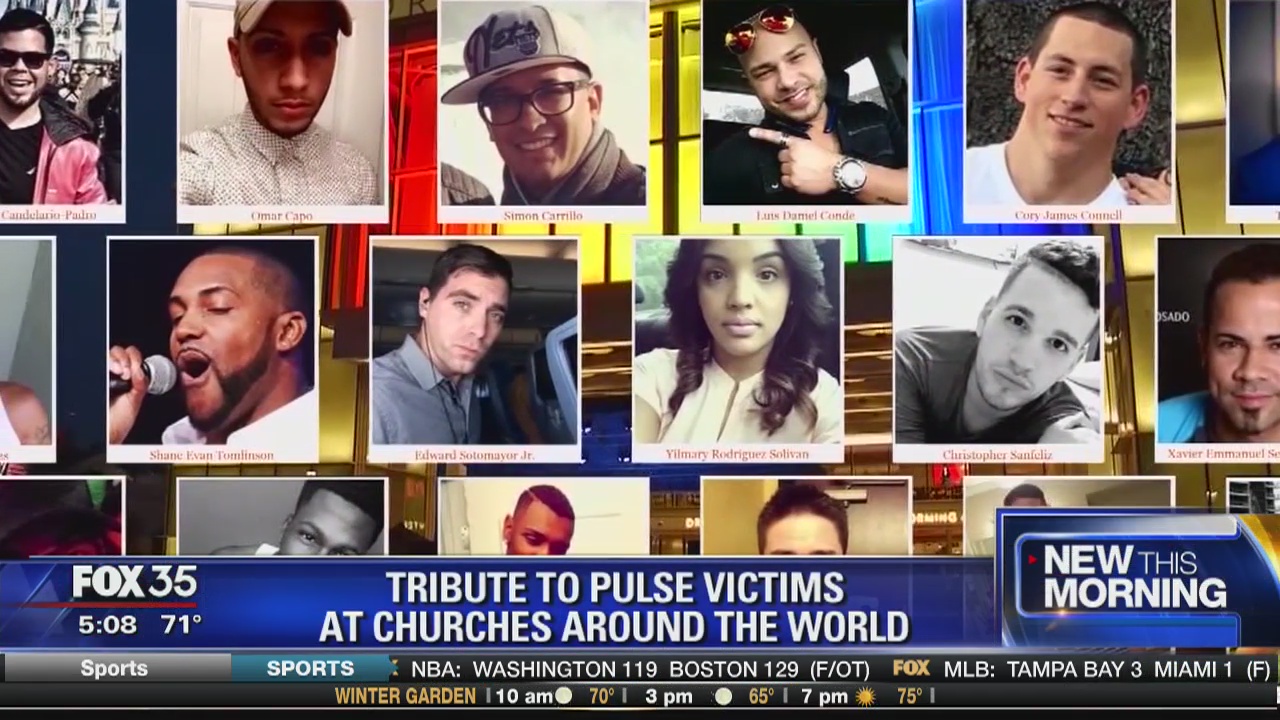 Tribute to Pulse victims at churches around the world