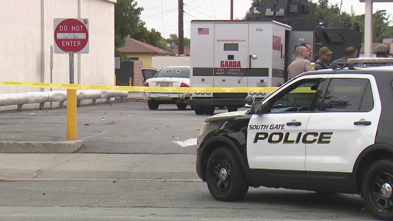 Police break up South Gate armored truck robbery as it happens