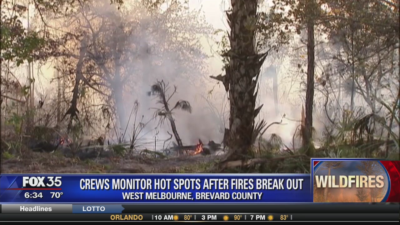 Crews monitor hot spots after fires break out