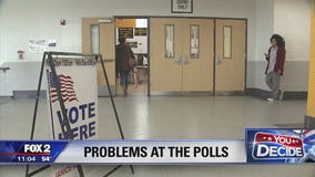 Voting got underway an hour late at a Detroit polling location