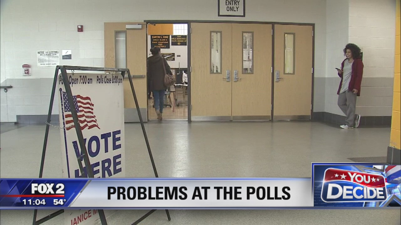 Voting got underway an hour late at a Detroit polling location