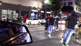 LAPD cracking down on illegal electric scooter flash mobs taking over city streets